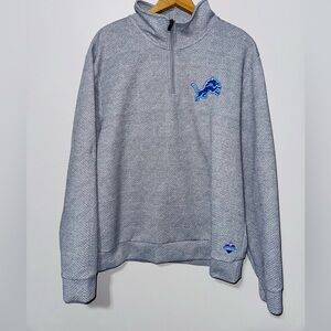 Detroit Lions NFL COMBINE Quarter Zip Pullover Men’s Size Large Gray G-III